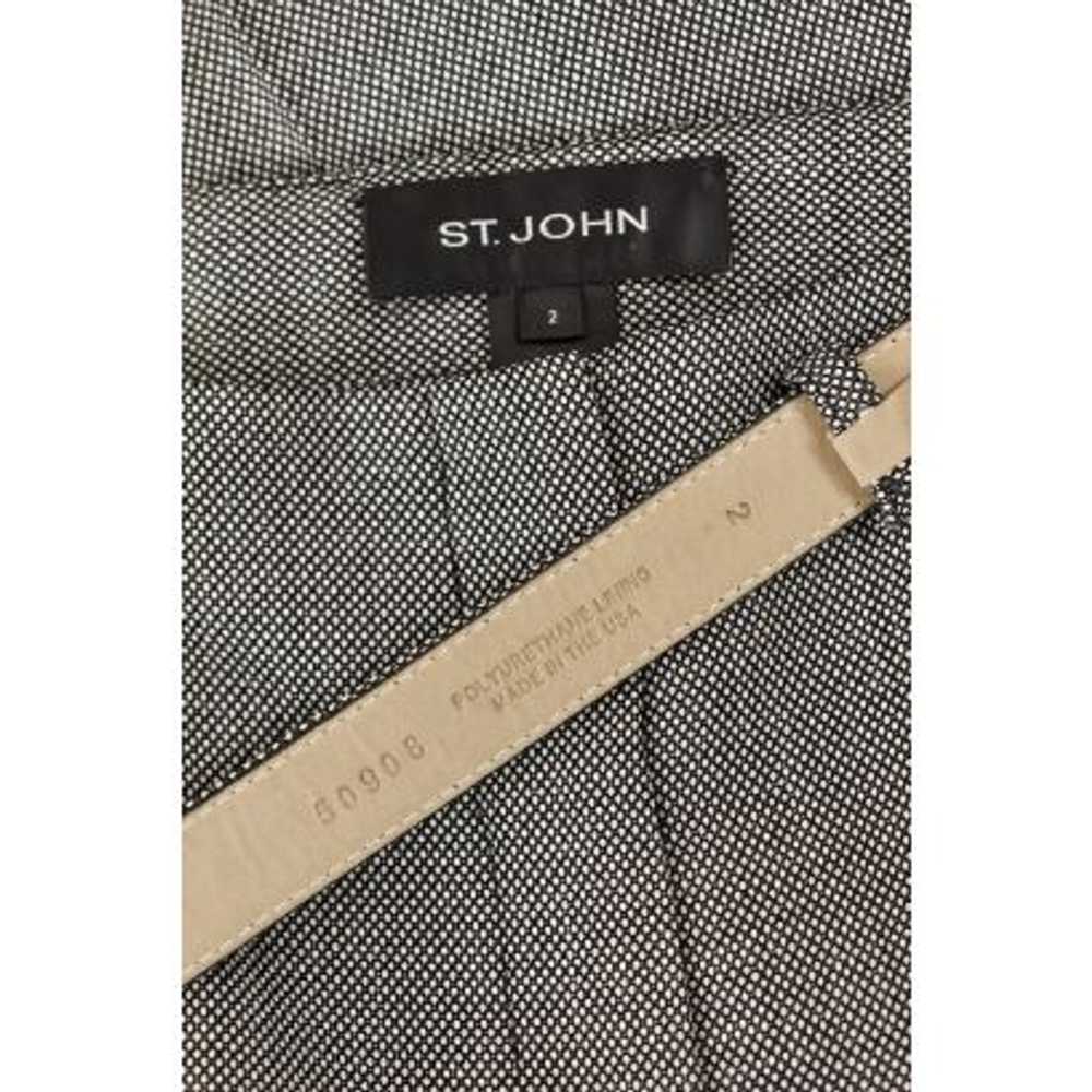St. John Knits Wool Pants in Cream/Black Check - image 7