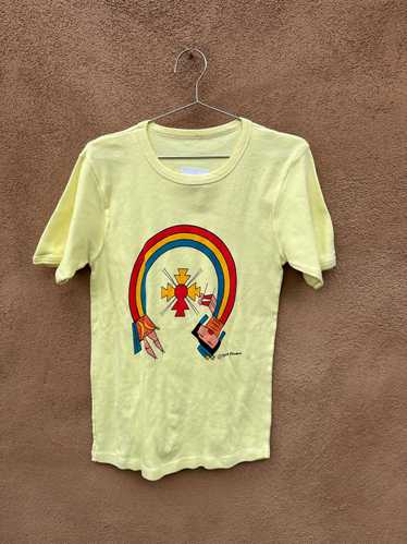 Yellow Rainbow Man (Zuni) T-shirt by Coyote Creati