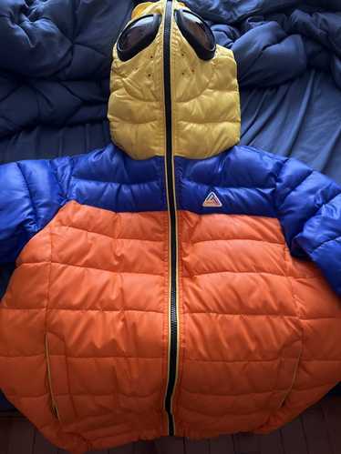 Black Pyramid Blue orange yellow bubble jacket zip