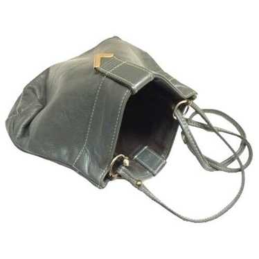 Vintage Davey's Gray Handbag Crossbody Genuine Le… - image 1