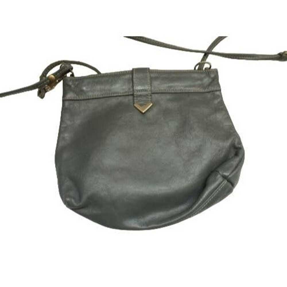 Vintage Davey's Gray Handbag Crossbody Genuine Le… - image 4