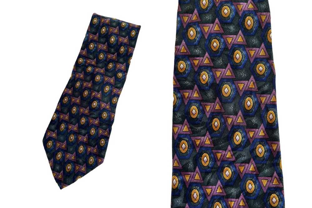 Courreges 80s COURRÈGES silk Necktie, geometric G… - image 6