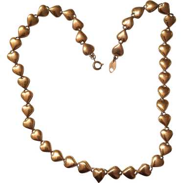 Trifari puffy heart Link Necklace - image 1