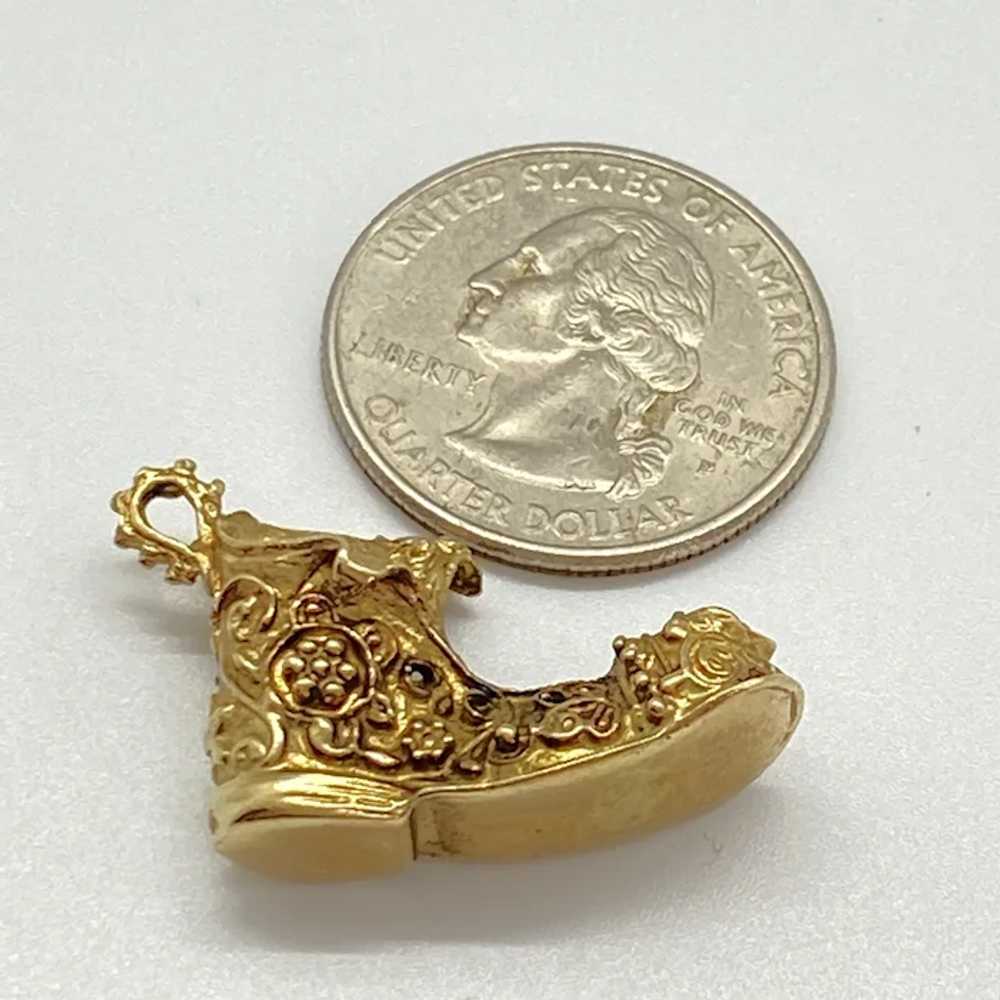 Ornate Big Old Boot Charm 10K Gold Three-Dimensio… - image 5