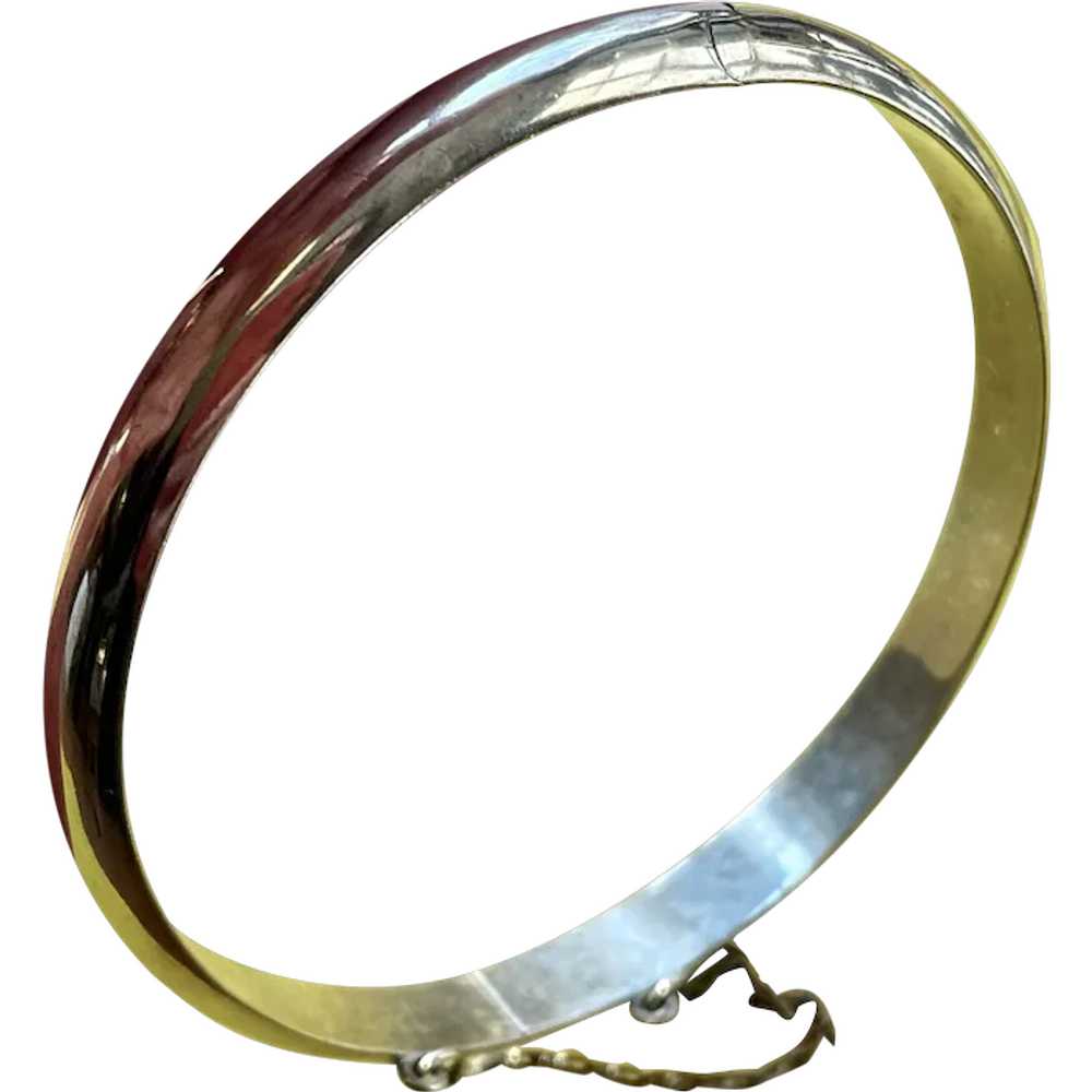 Sterling Silver Vermeil Hinged Narrow Bangle - image 1