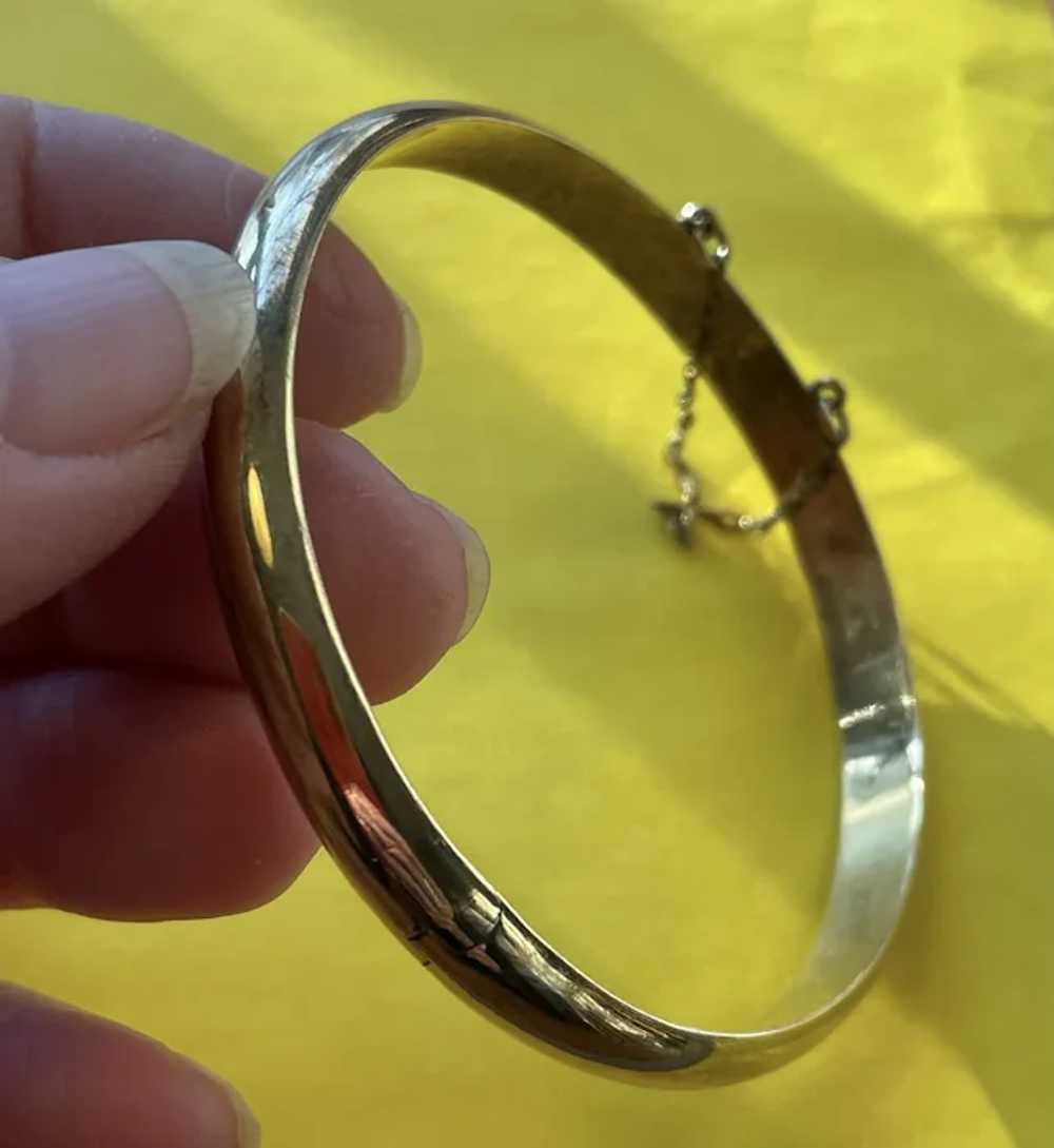 Sterling Silver Vermeil Hinged Narrow Bangle - image 2