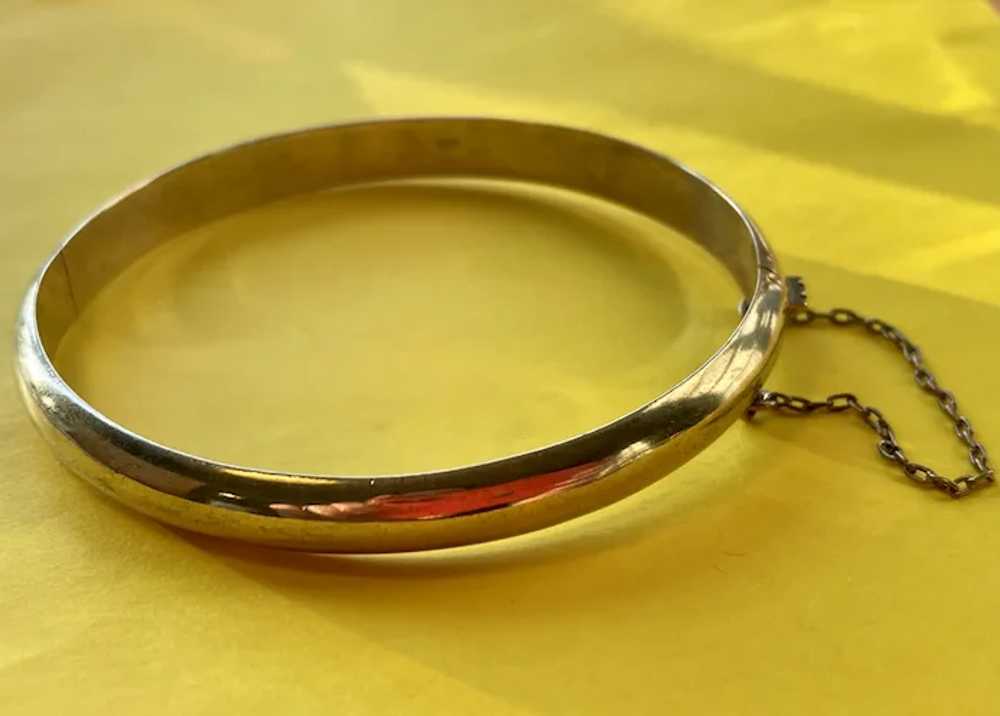 Sterling Silver Vermeil Hinged Narrow Bangle - image 3