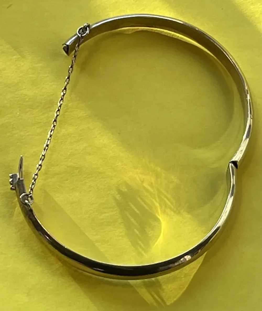Sterling Silver Vermeil Hinged Narrow Bangle - image 4