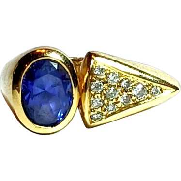 2.25cttw Tanzanite & Diamond 14K Yellow Gold Ring - image 1