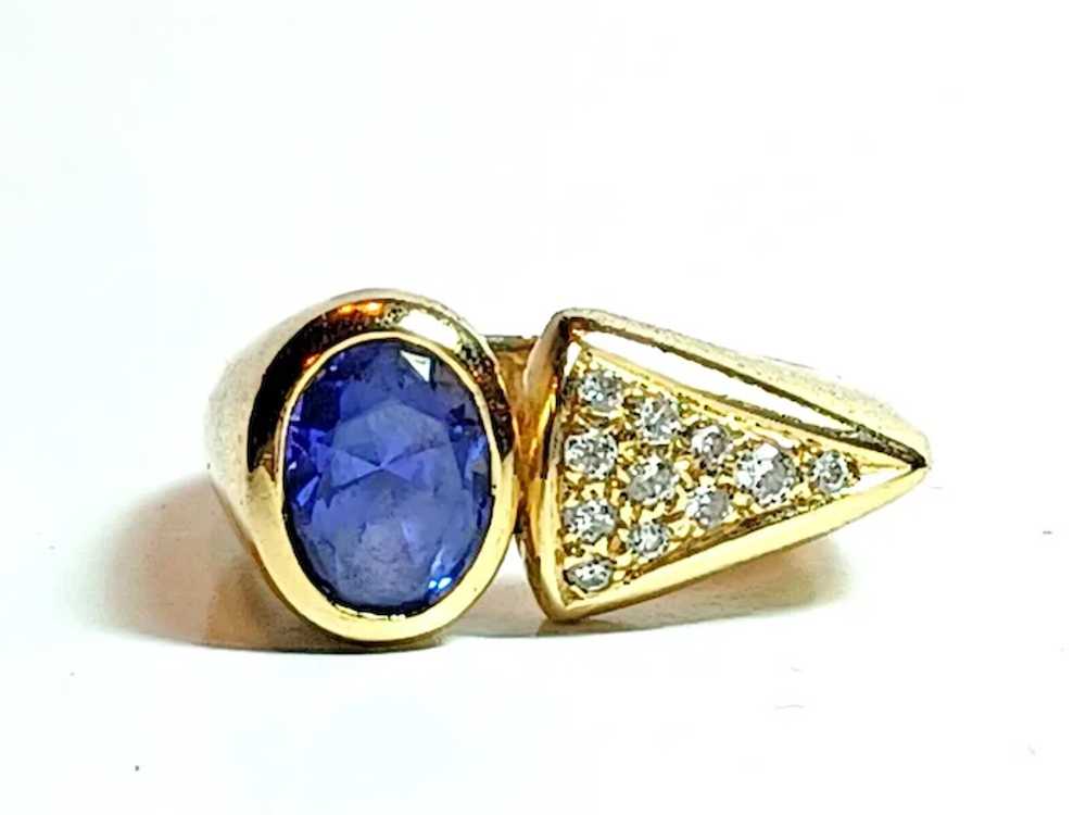 2.25cttw Tanzanite & Diamond 14K Yellow Gold Ring - image 2