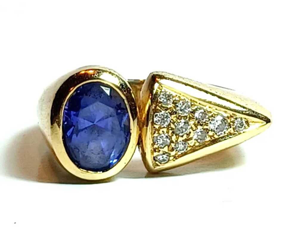 2.25cttw Tanzanite & Diamond 14K Yellow Gold Ring - image 3