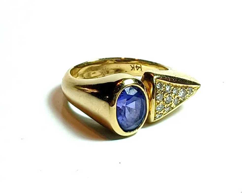 2.25cttw Tanzanite & Diamond 14K Yellow Gold Ring - image 7