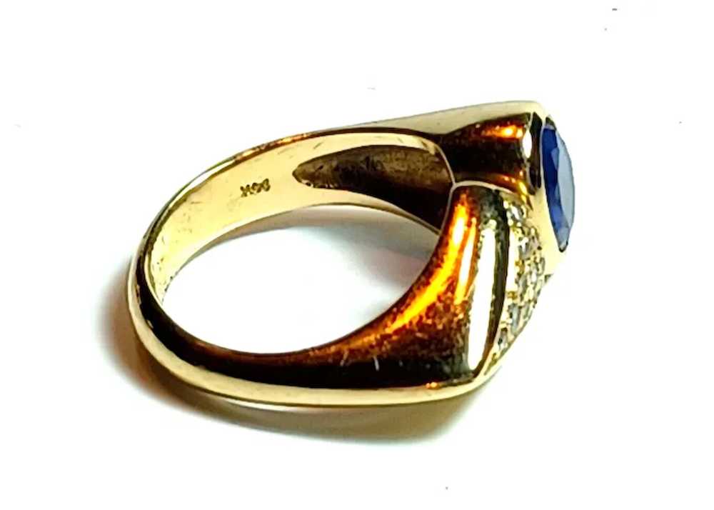 2.25cttw Tanzanite & Diamond 14K Yellow Gold Ring - image 8