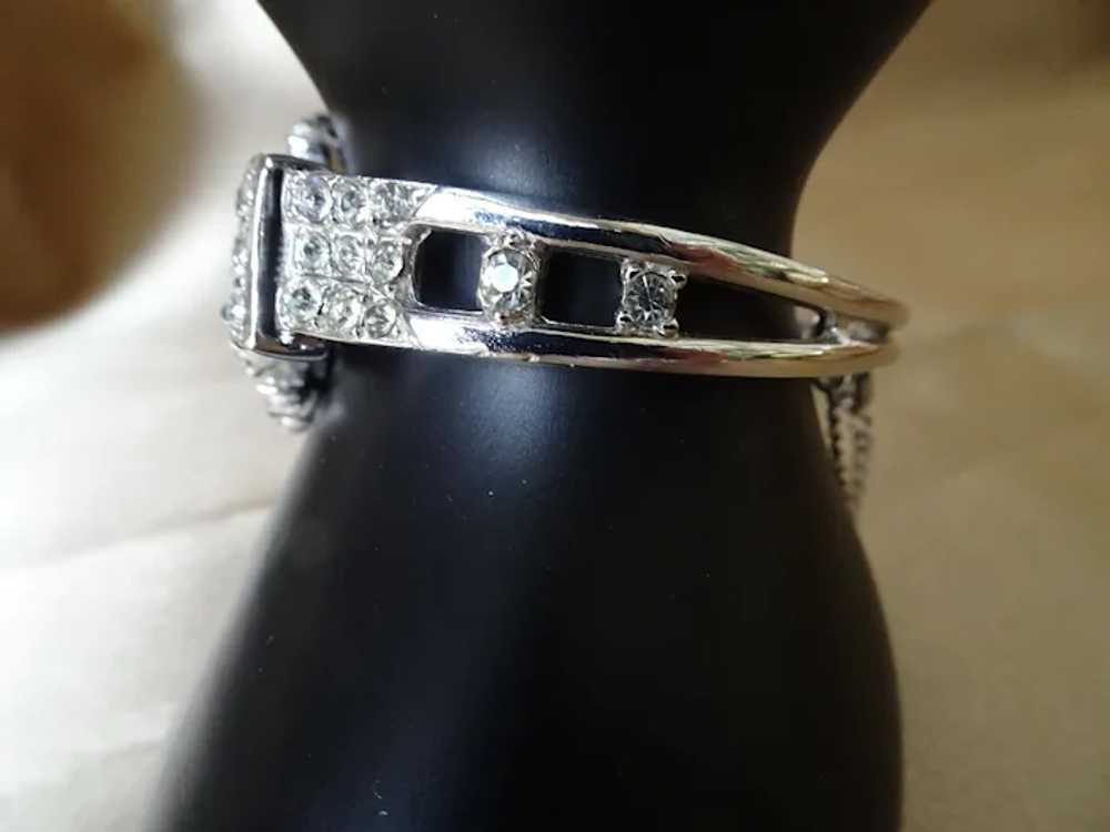 STUNNING Art Deco Design Vintage Bracelet, Sparkl… - image 4