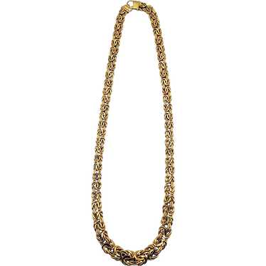 14K Graduated Byzantine Link Chain Necklace