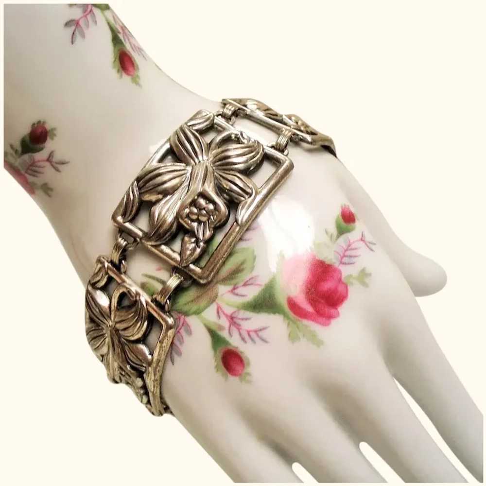 Vintage Danecraft Sterling Flower Bracelet - image 2