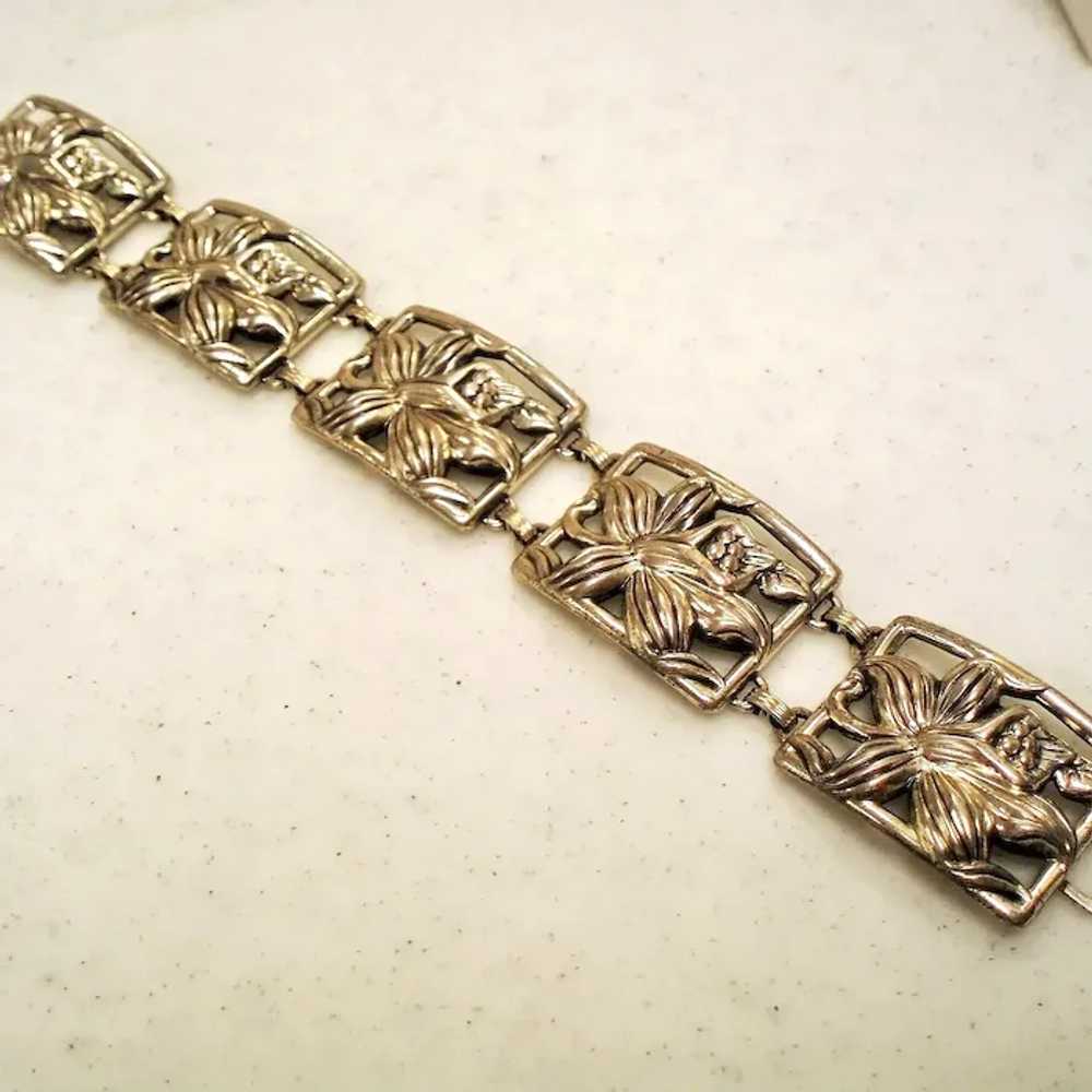 Vintage Danecraft Sterling Flower Bracelet - image 4