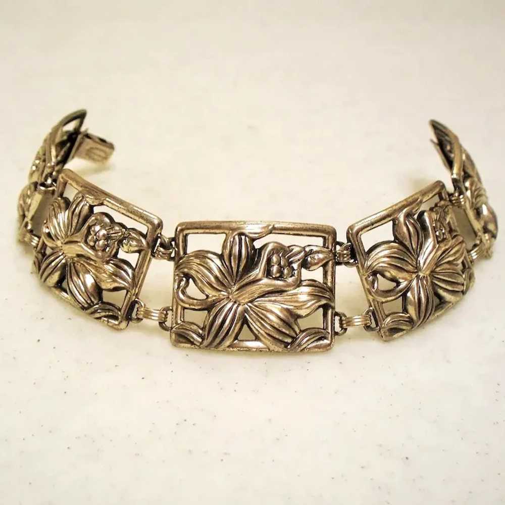 Vintage Danecraft Sterling Flower Bracelet - image 5