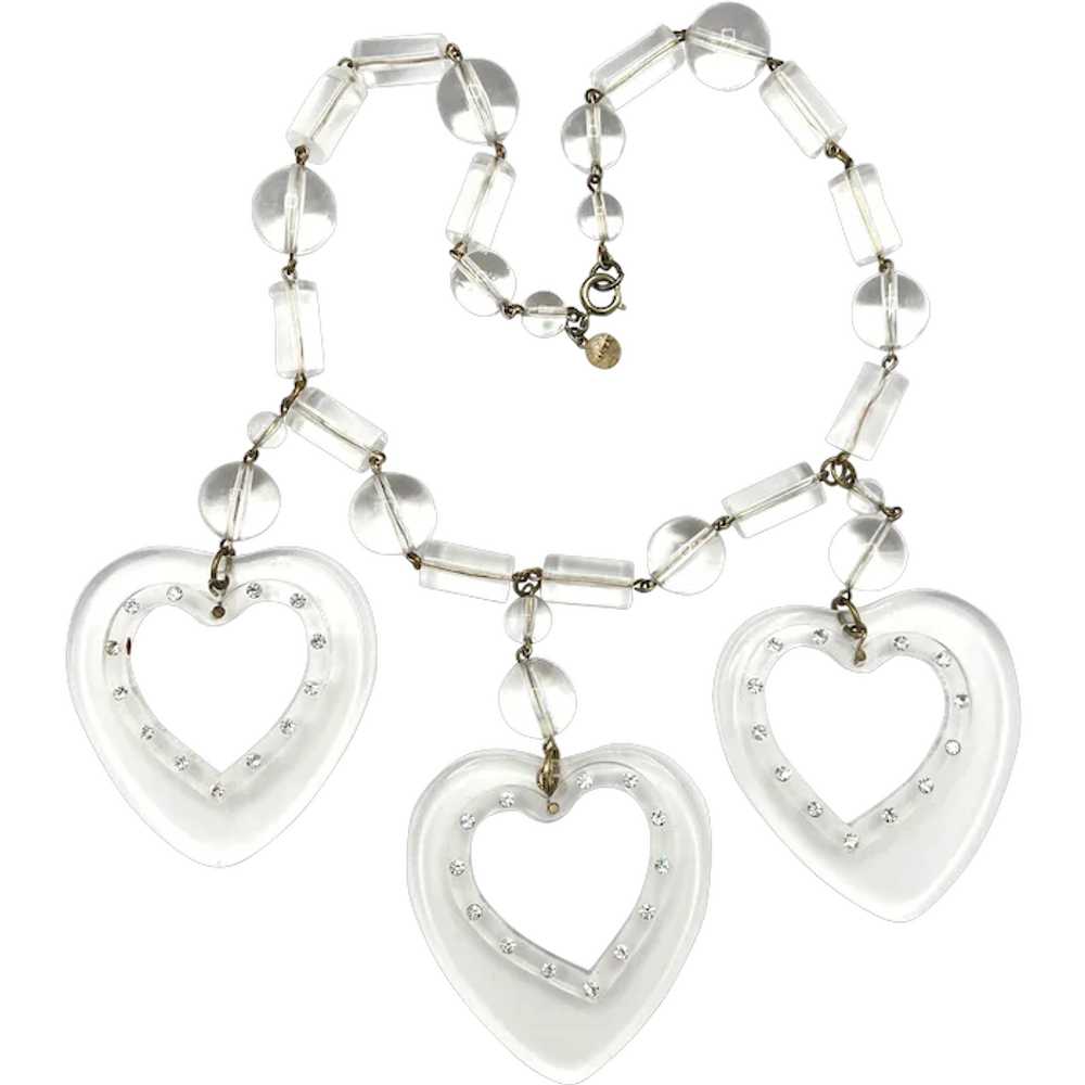 LOVELY Lucite Heart Necklace by Anka - image 1