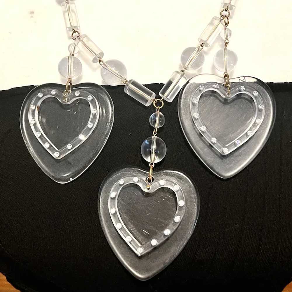 LOVELY Lucite Heart Necklace by Anka - image 2