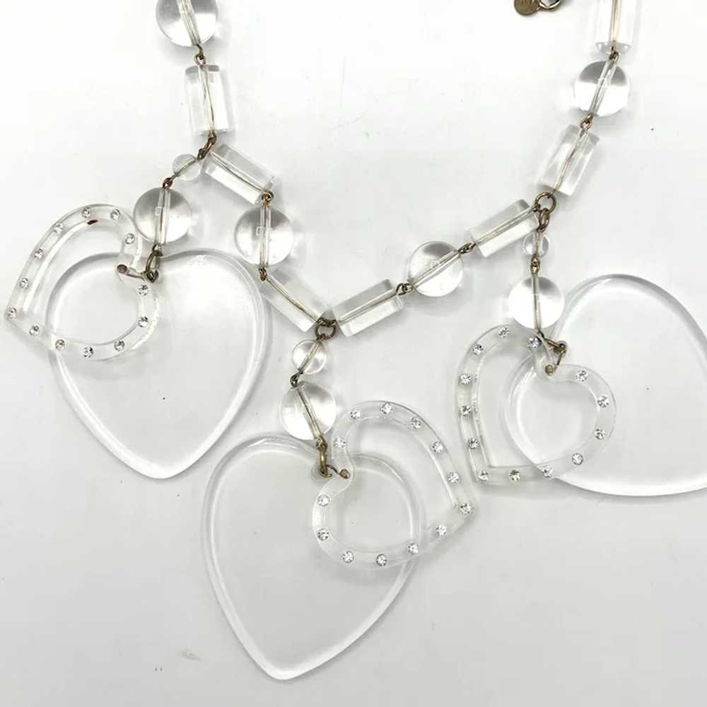 LOVELY Lucite Heart Necklace by Anka - image 4