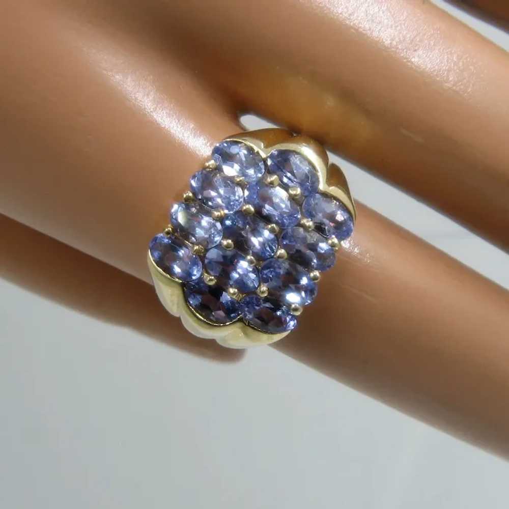 14K Tanzanite Cluster STS Ring 3 TCW Sz 6 1/4 - image 10