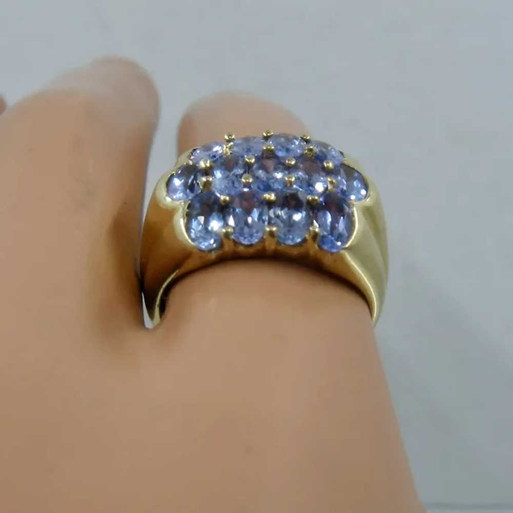 14K Tanzanite Cluster STS Ring 3 TCW Sz 6 1/4 - image 11