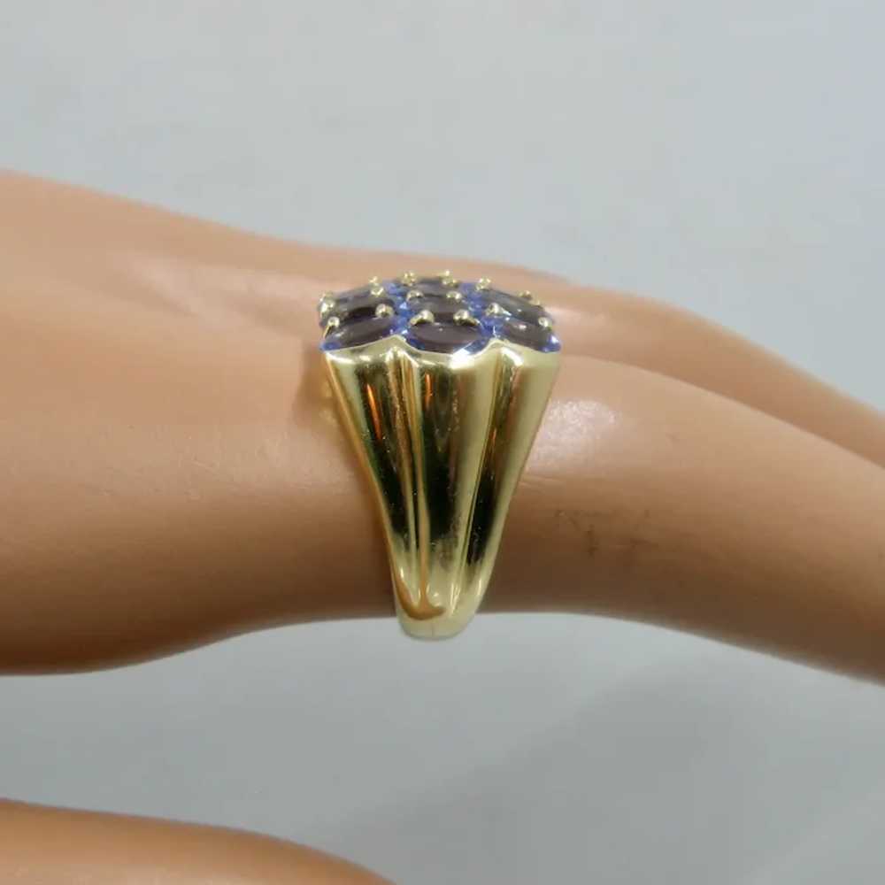 14K Tanzanite Cluster STS Ring 3 TCW Sz 6 1/4 - image 12