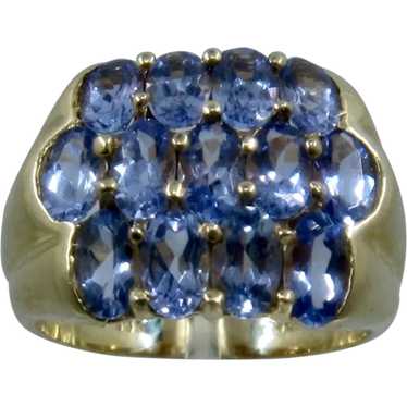 14K Tanzanite Cluster STS Ring 3 TCW Sz 6 1/4 - image 1