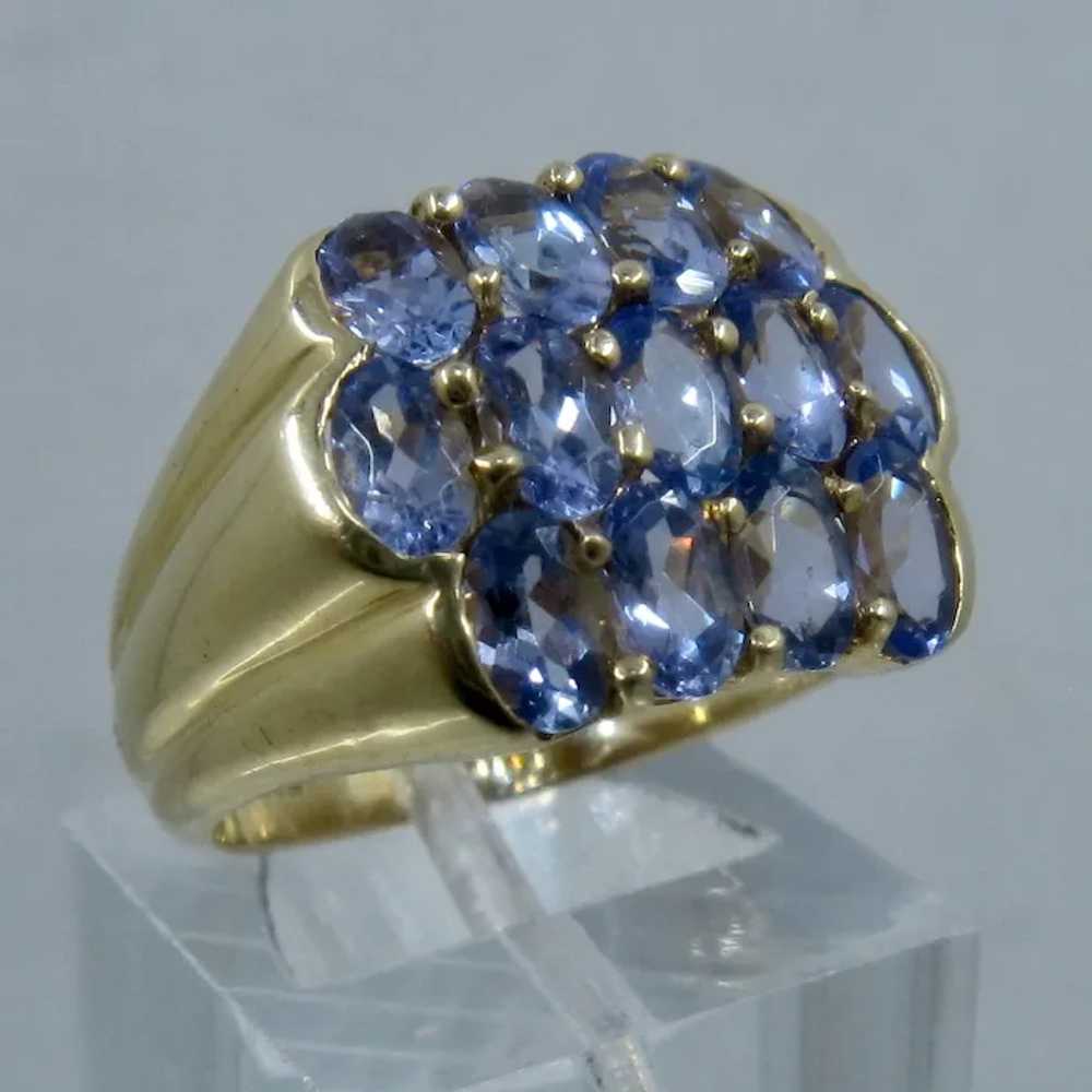 14K Tanzanite Cluster STS Ring 3 TCW Sz 6 1/4 - image 2