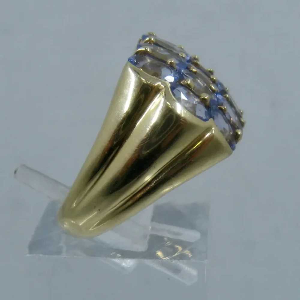 14K Tanzanite Cluster STS Ring 3 TCW Sz 6 1/4 - image 3