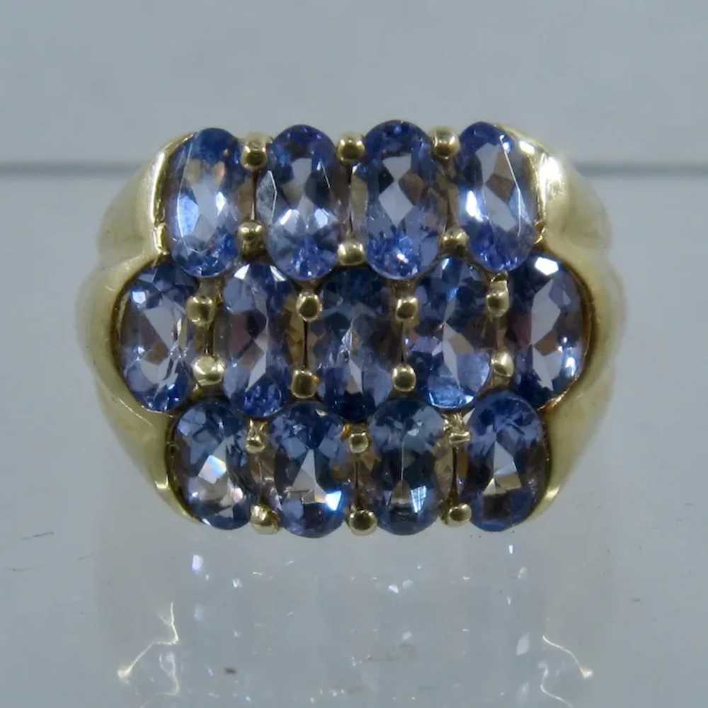 14K Tanzanite Cluster STS Ring 3 TCW Sz 6 1/4 - image 6