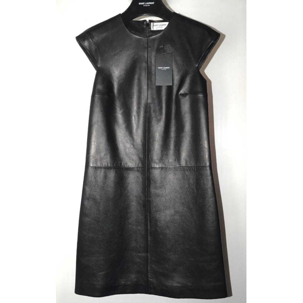 Saint Laurent Leather mini dress - image 4