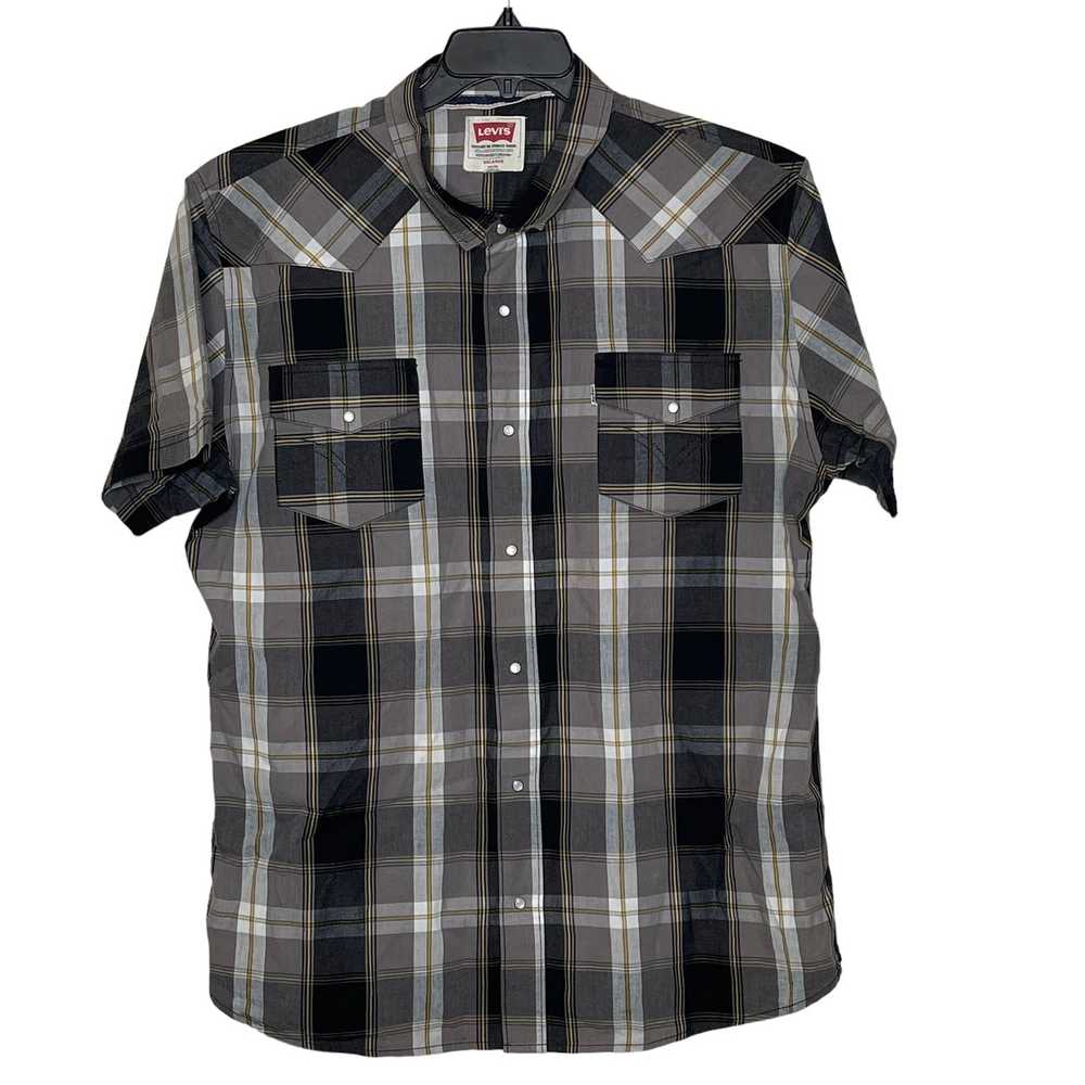 Levi's Levi's Pearl Snap Western Shirt XXL Black … - image 1