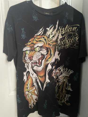 Ed Hardy by Christian Audigier Longsleeve order Cross & Floral Black Shirt Size XSmall