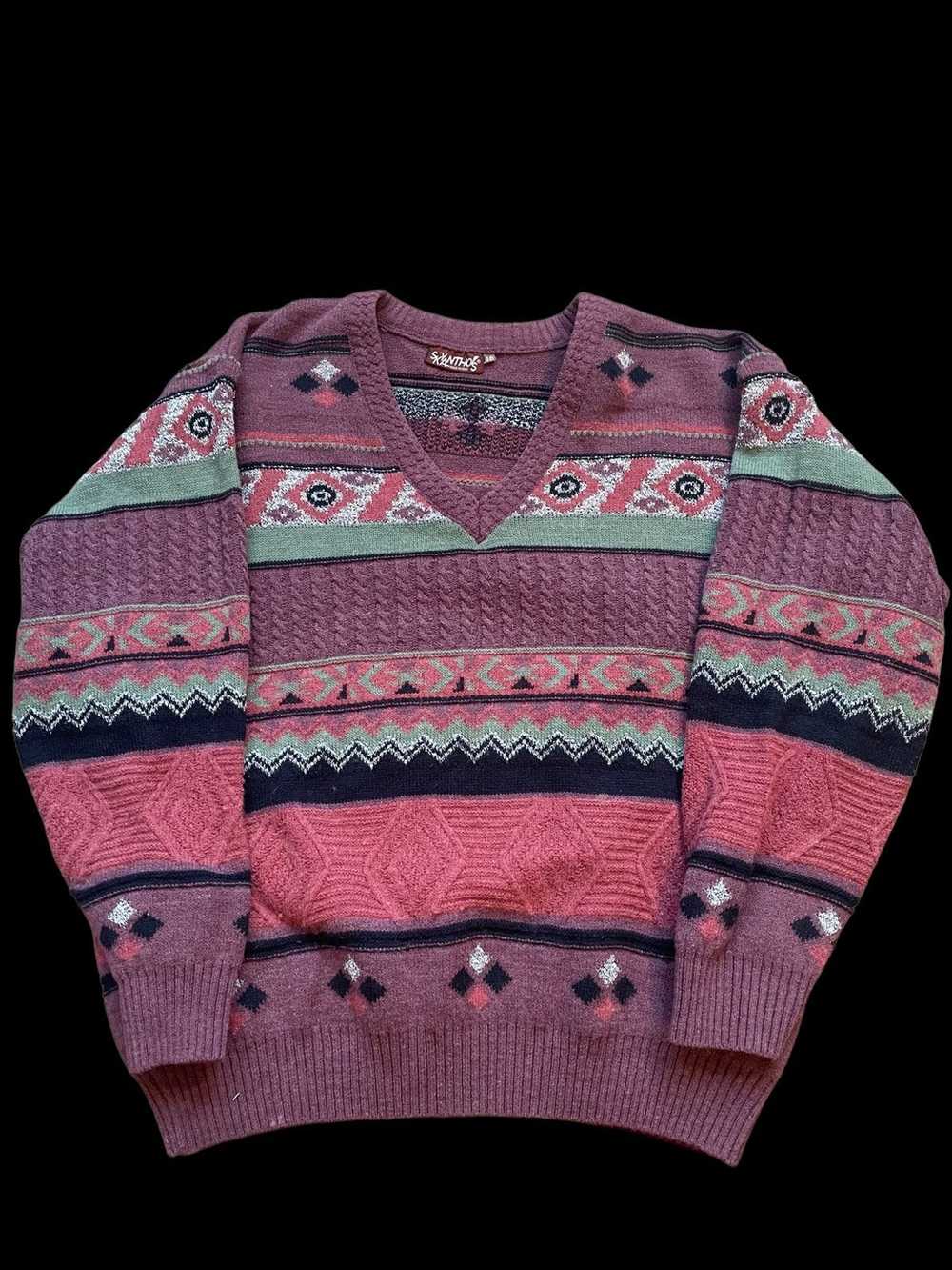 Cashmere & Wool × Vintage 90s Aztec Skyanthos Mer… - image 1