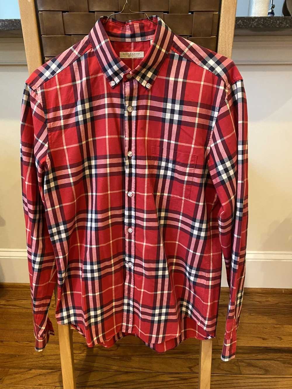 Burberry Burberry Brit red check button down - image 1