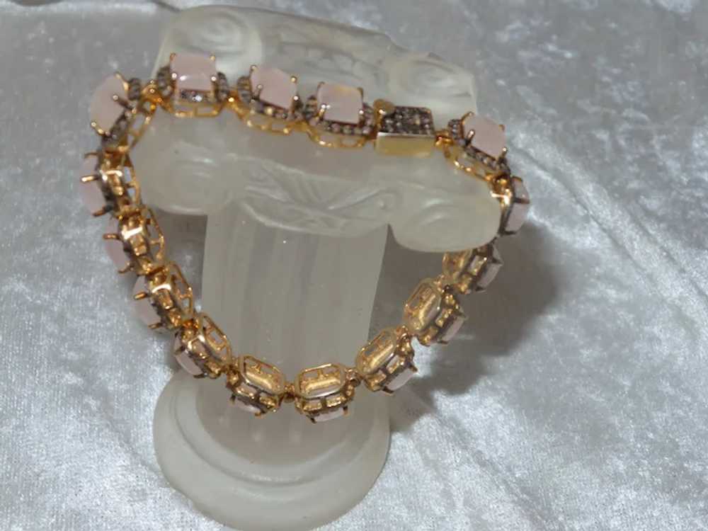 Morganite and Diamond Bracelet set in 14KYGF - image 10