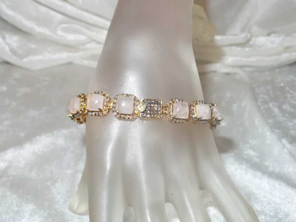 Morganite and Diamond Bracelet set in 14KYGF - image 11