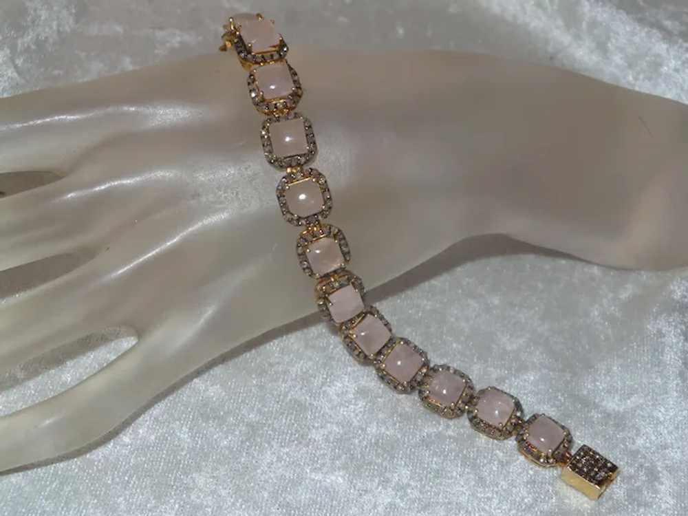Morganite and Diamond Bracelet set in 14KYGF - image 12
