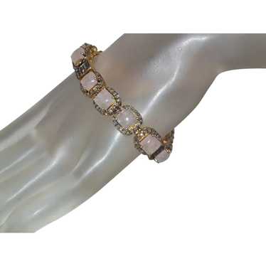 Morganite and Diamond Bracelet set in 14KYGF - image 1