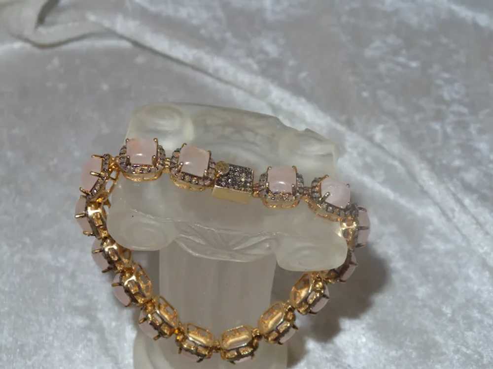 Morganite and Diamond Bracelet set in 14KYGF - image 3