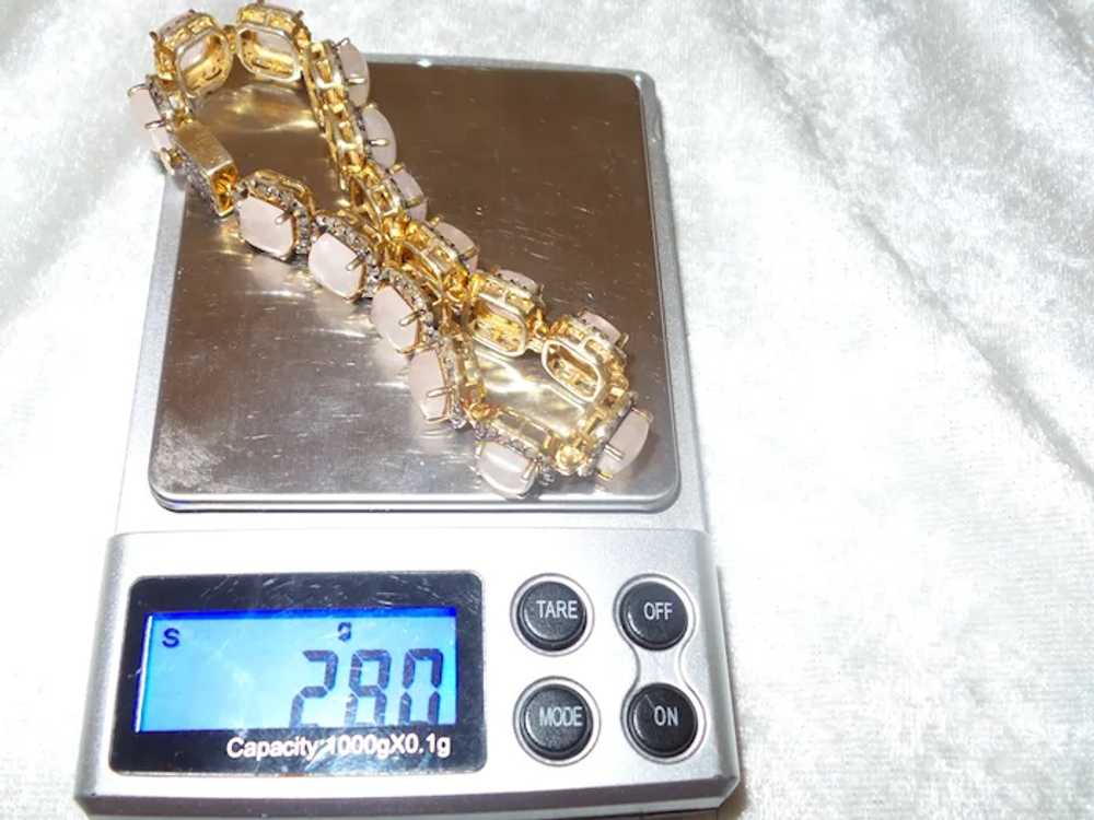 Morganite and Diamond Bracelet set in 14KYGF - image 8