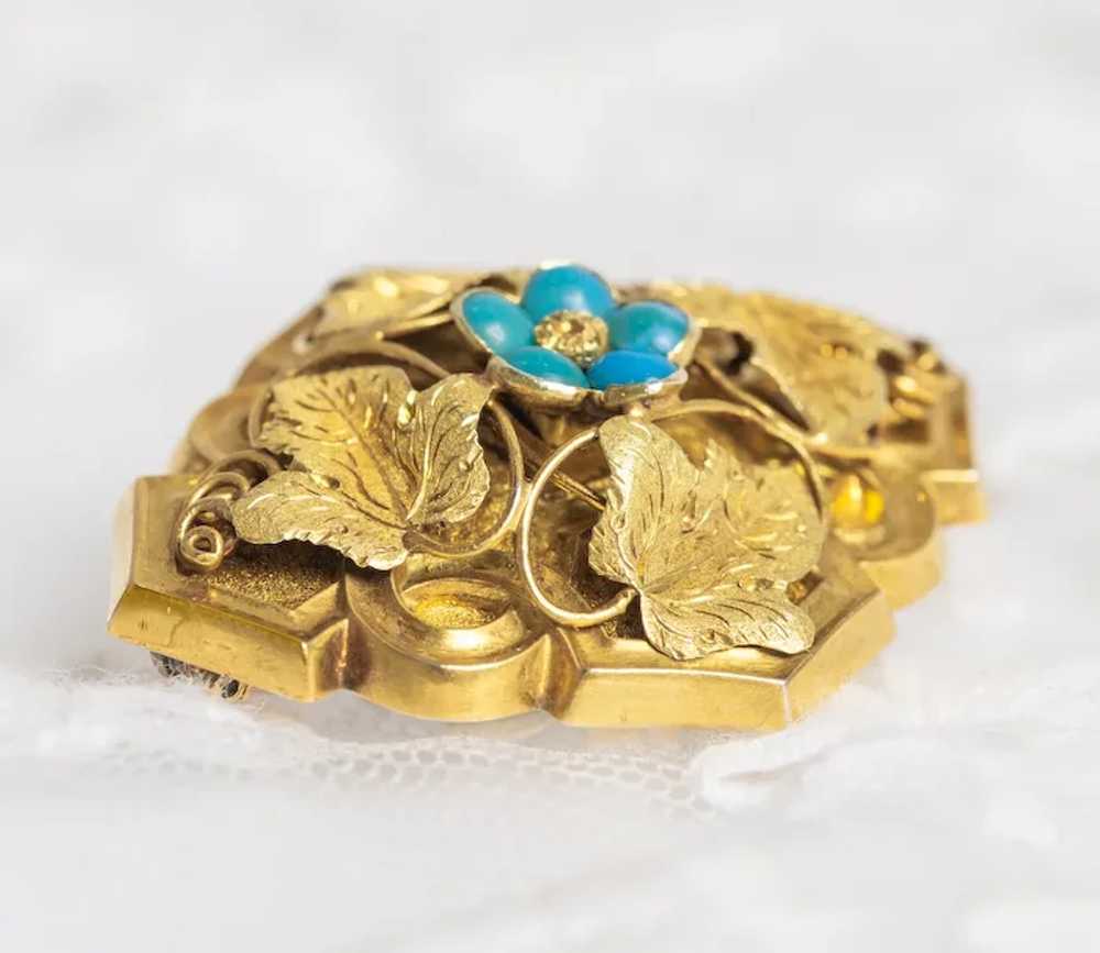 Antique Victorian 18ct Gold & Turquoise Sweethear… - image 5