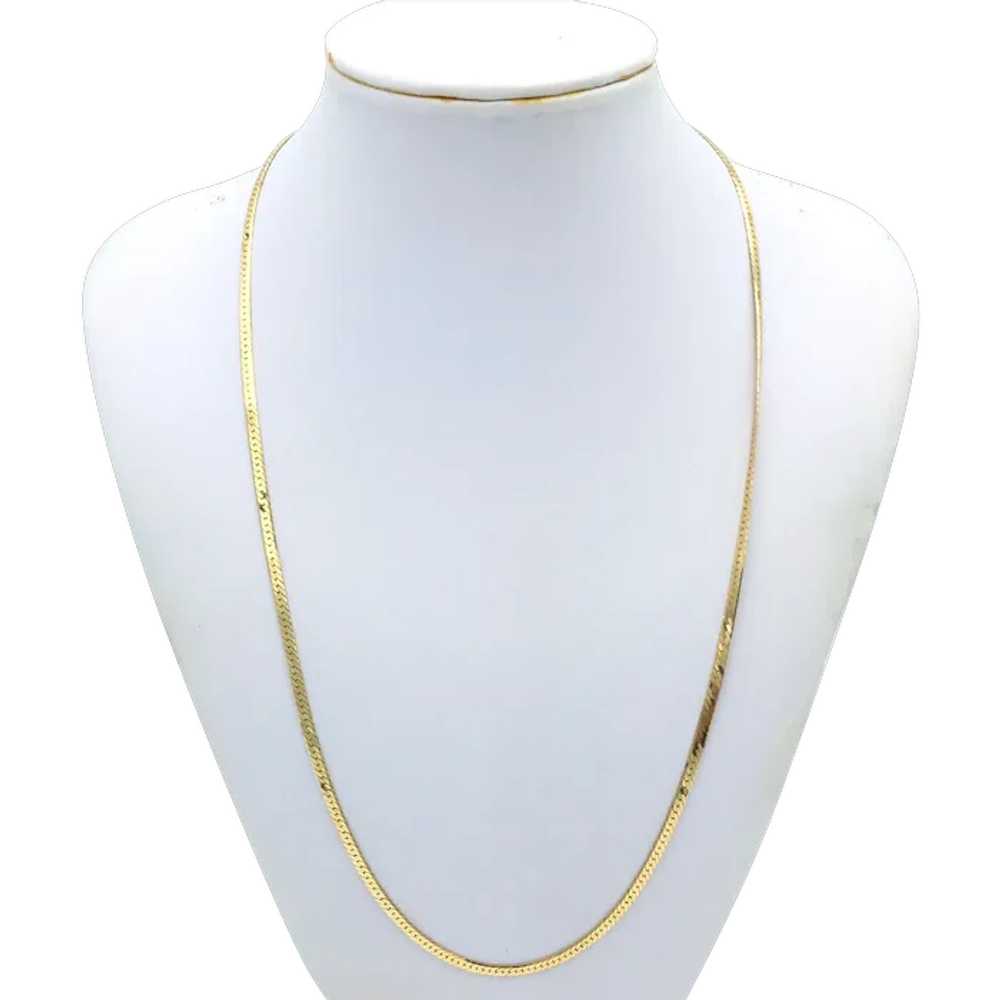 14K 21.5'' Flexible Herring Bone Necklace - image 1