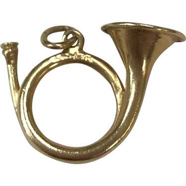 14K French Horn Charm/Pendant - image 1