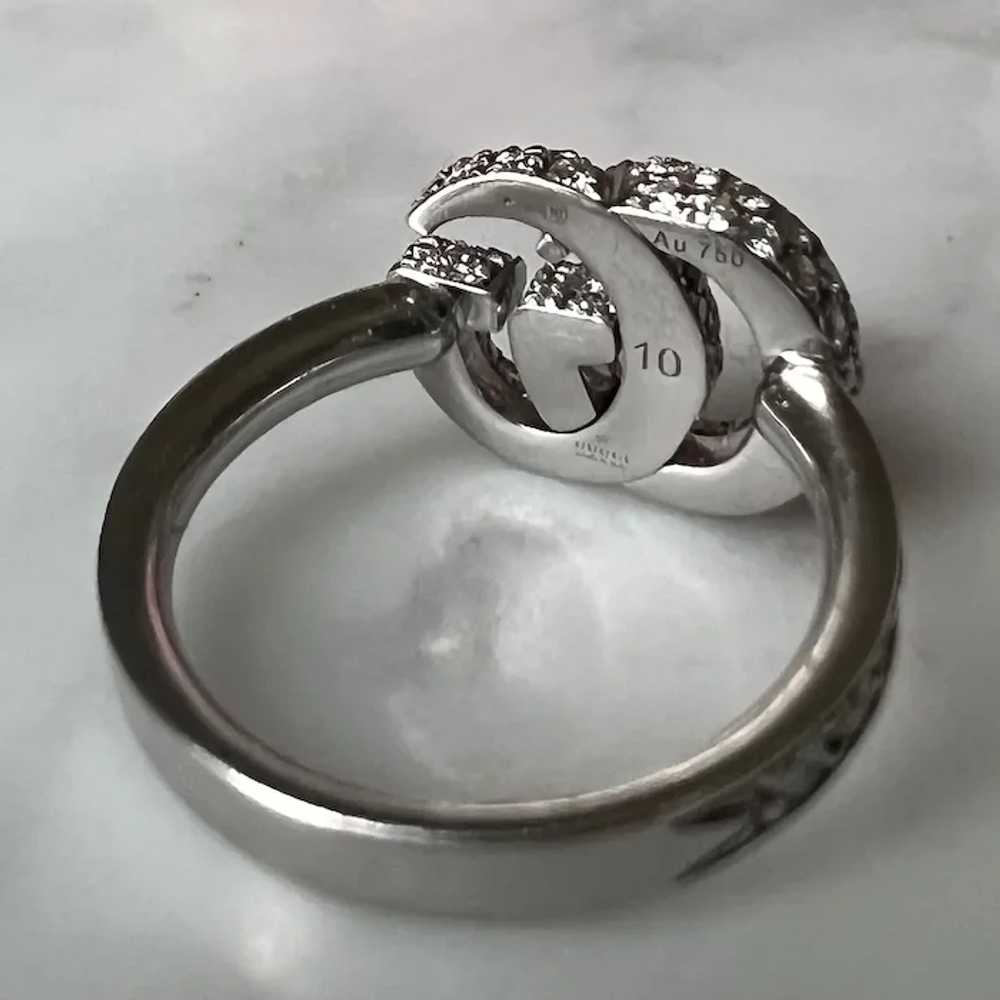 Original 18K White Gold Gucci Running G Diamond R… - image 4