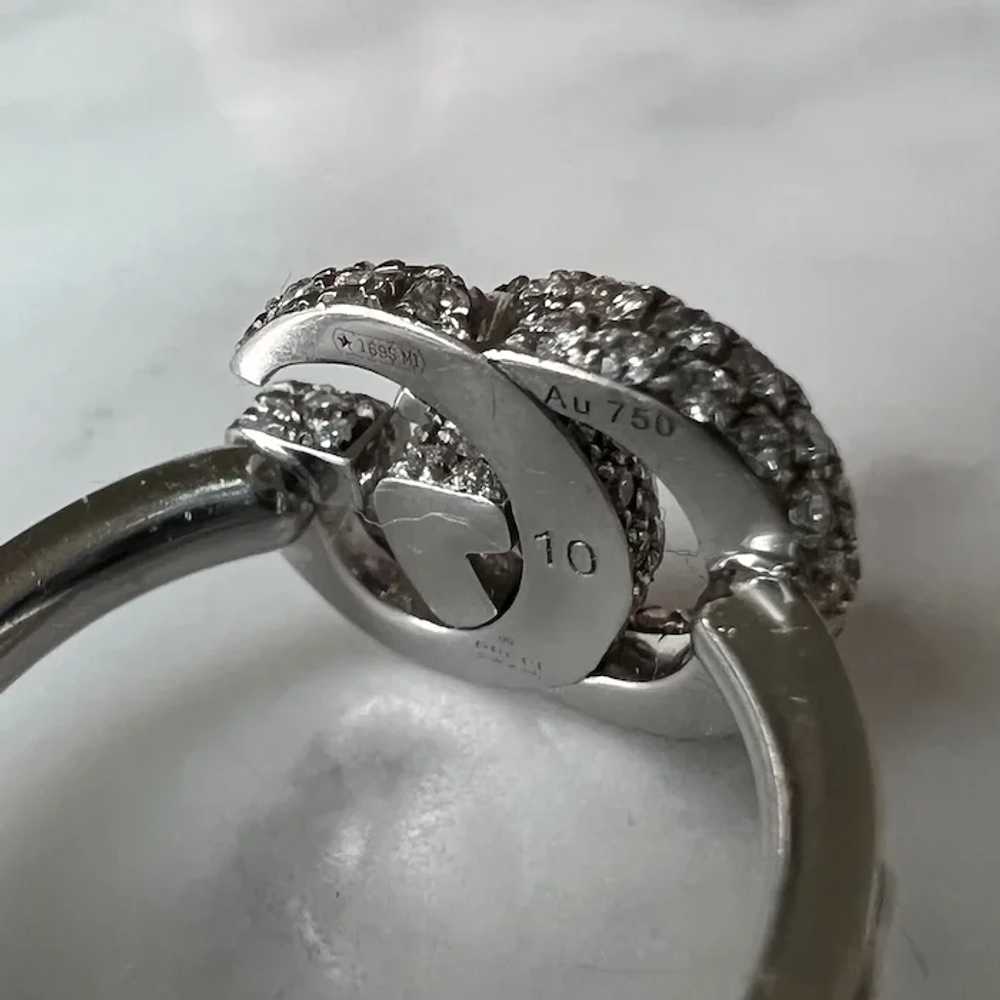 Original 18K White Gold Gucci Running G Diamond R… - image 7