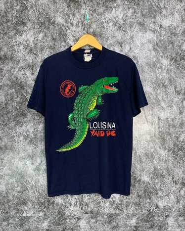 Vtg 00s Jerzees M New Orleans Louisiana Yard Dog Alligator Tshirt Usa Made
