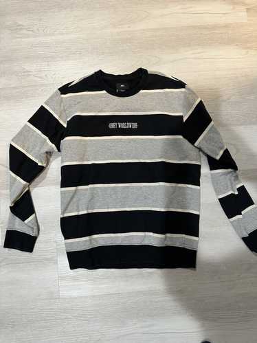 Obey Striped obey worldwide sweatshirt